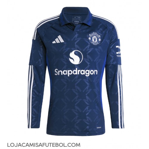 Camisa de Futebol Manchester United Equipamento Secundário 2024-25 Manga Comprida